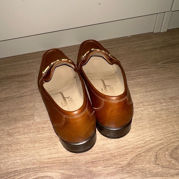 Salvador Ferragamo brown flat leather moccasins Oxford size 6 - Picture 3 of 5